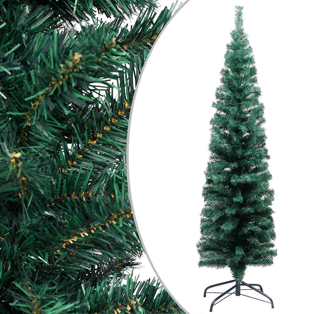 Slim Artificial Pre-lit Christmas Tree with Ball Set Green 94.5
