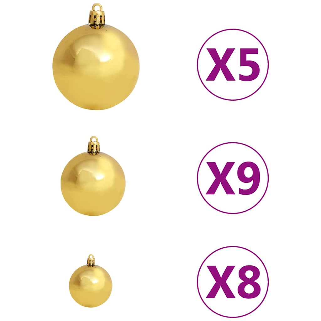 Slim Artificial Pre-lit Christmas Tree with Ball Set Green 94.5