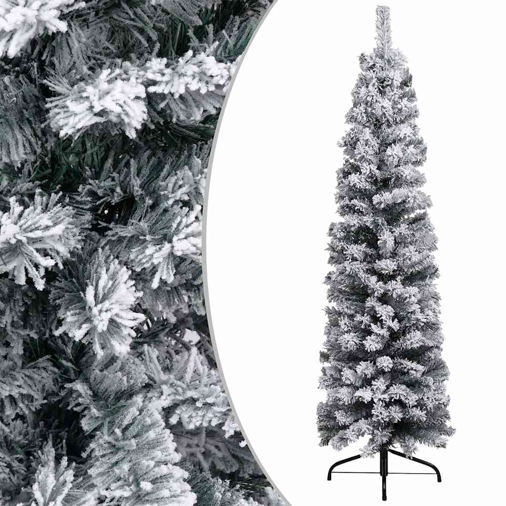 Slim Artificial Pre-lit Christmas Tree with Ball Set Green 94.5