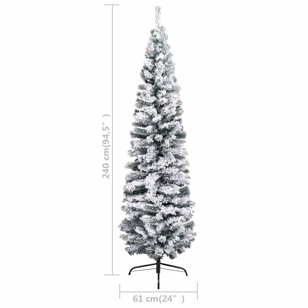 Slim Artificial Pre-lit Christmas Tree with Ball Set Green 94.5