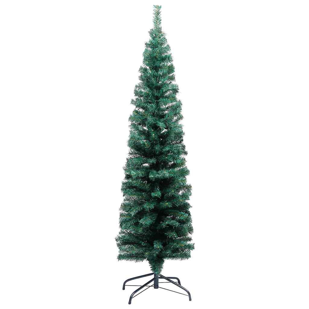 Slim Artificial Pre-lit Christmas Tree with Ball Set Green 47.2