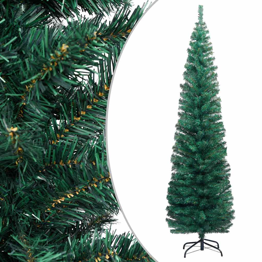 Slim Artificial Pre-lit Christmas Tree with Ball Set Green 70.9