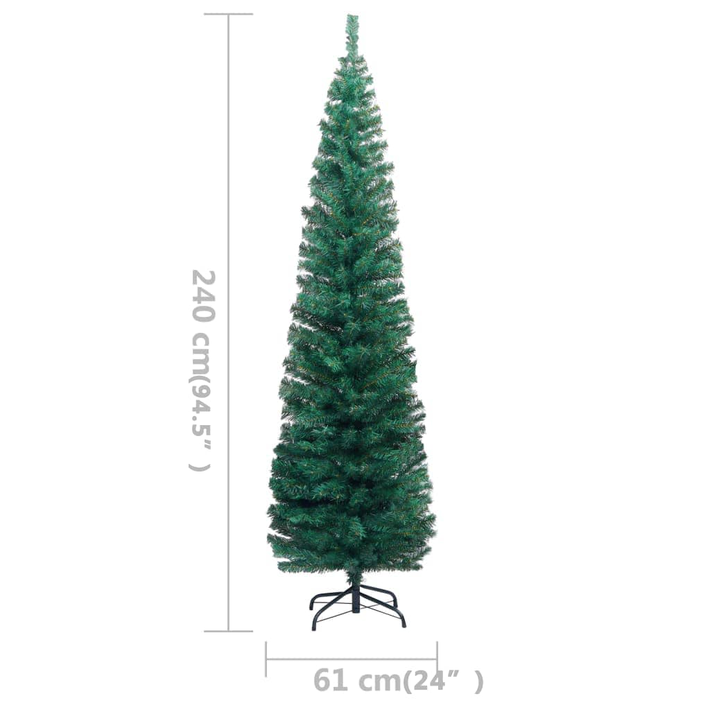 Slim Artificial Pre-lit Christmas Tree with Ball Set Green 94.5