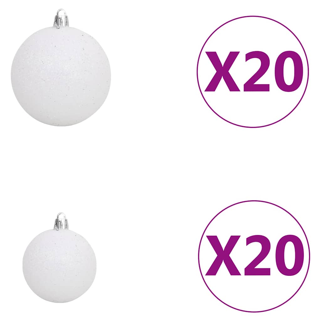 Artificial Pre-lit Christmas Tree with Ball Set LEDs 157.5" Green