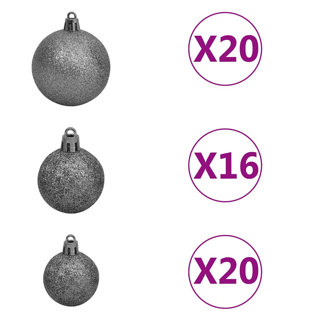 Artificial Pre-lit Christmas Tree with Ball Set LEDs 157.5" Green