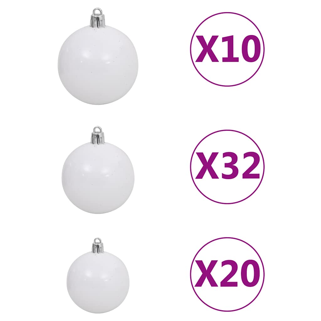 Artificial Pre-lit Christmas Tree with Ball Set LEDs 157.5" Green