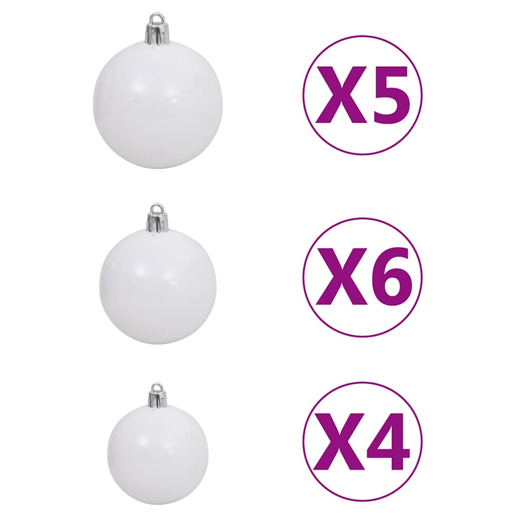 Slim Artificial Pre-lit Christmas Tree with Ball Set Green 47.2