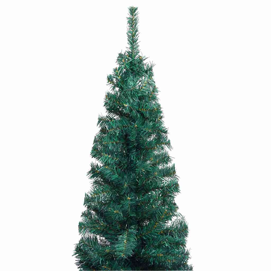 Slim Artificial Pre-lit Christmas Tree with Ball Set Green 59.1