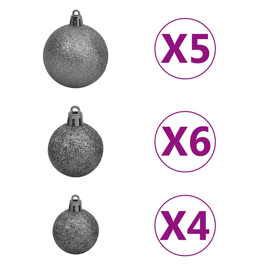 Slim Artificial Pre-lit Christmas Tree with Ball Set Green 94.5