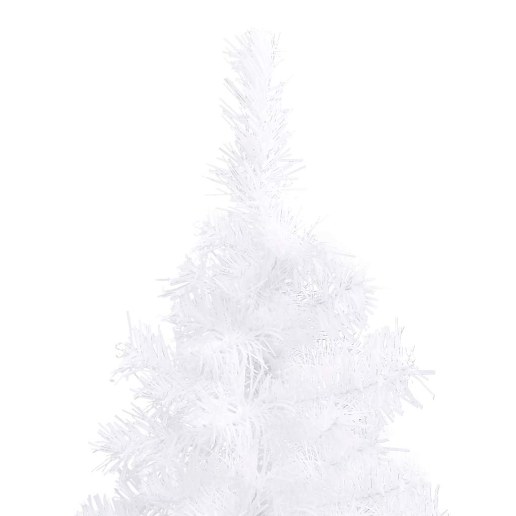 Corner Artificial Christmas Tree LEDs&Ball Set White 70.9" PVC