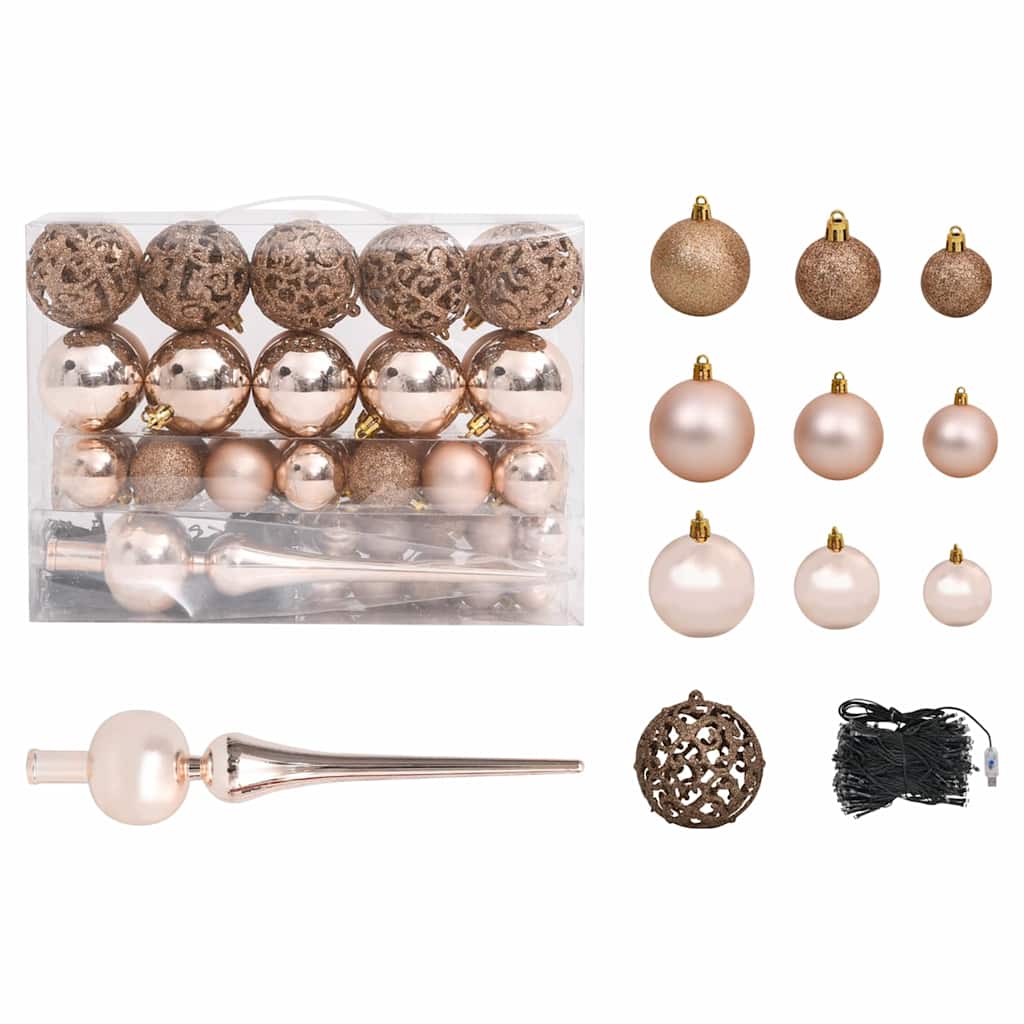 Corner Artificial Christmas Tree LEDs&Ball Set White 70.9" PVC
