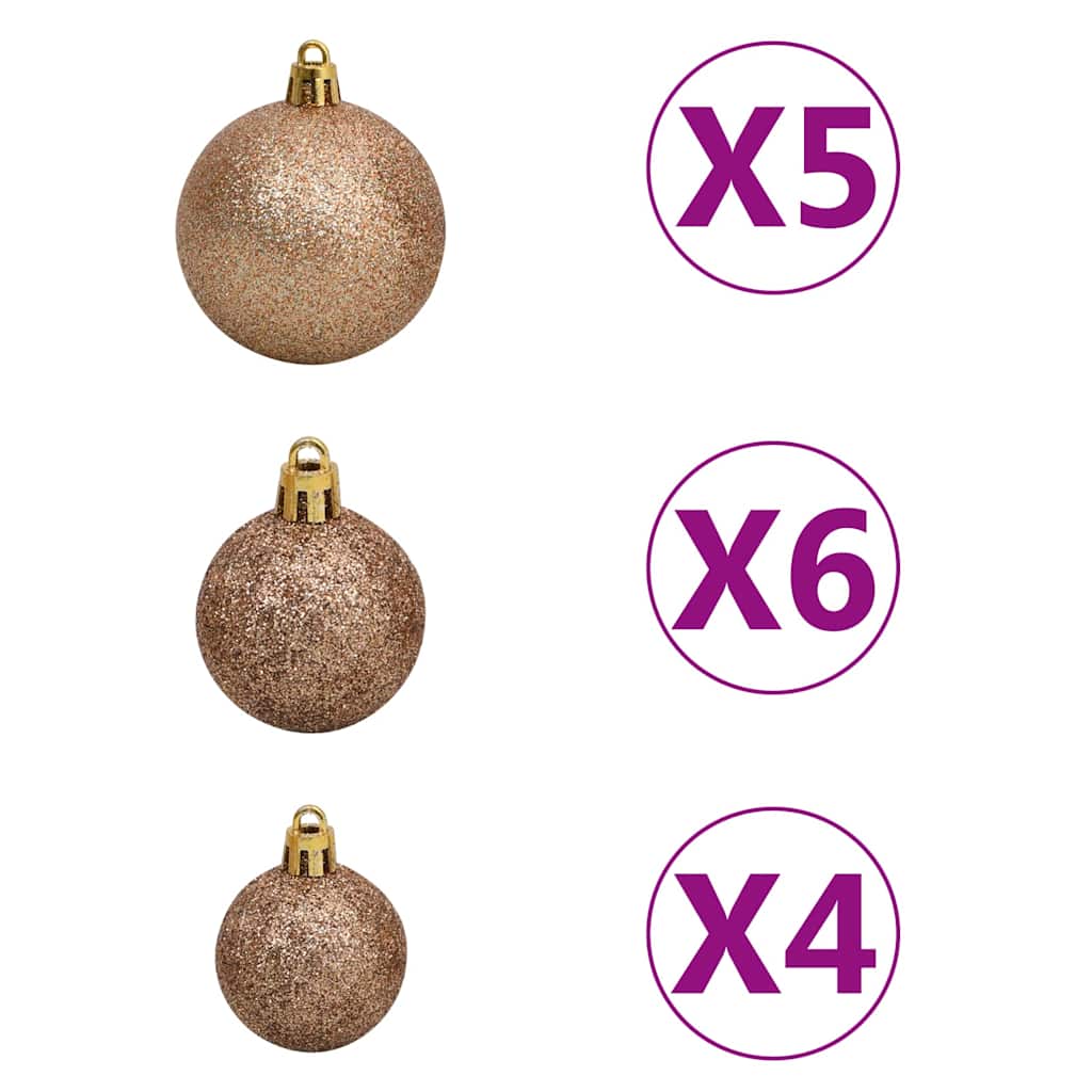 Corner Artificial Christmas Tree LEDs&Ball Set White 70.9" PVC
