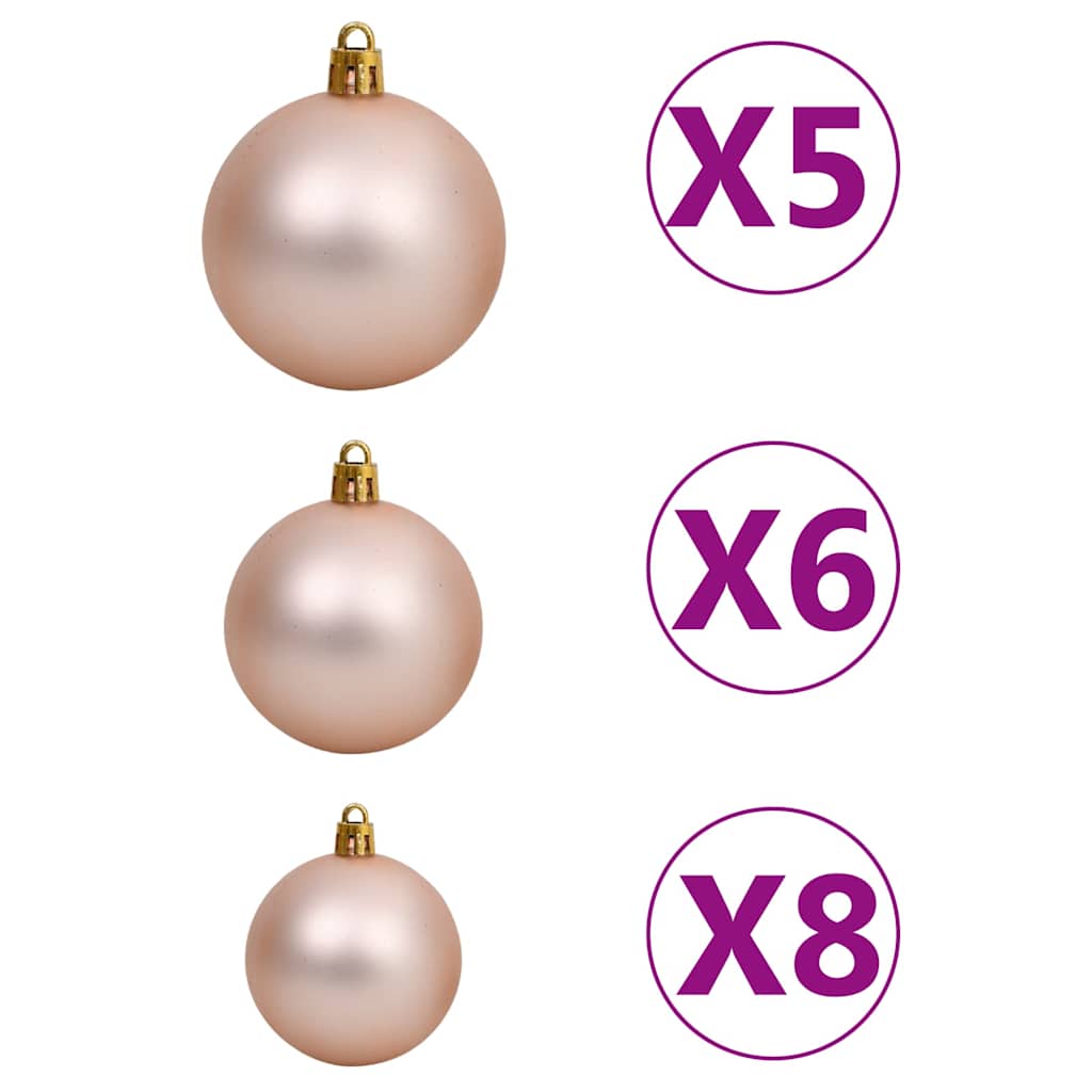 Corner Artificial Christmas Tree LEDs&Ball Set White 70.9" PVC