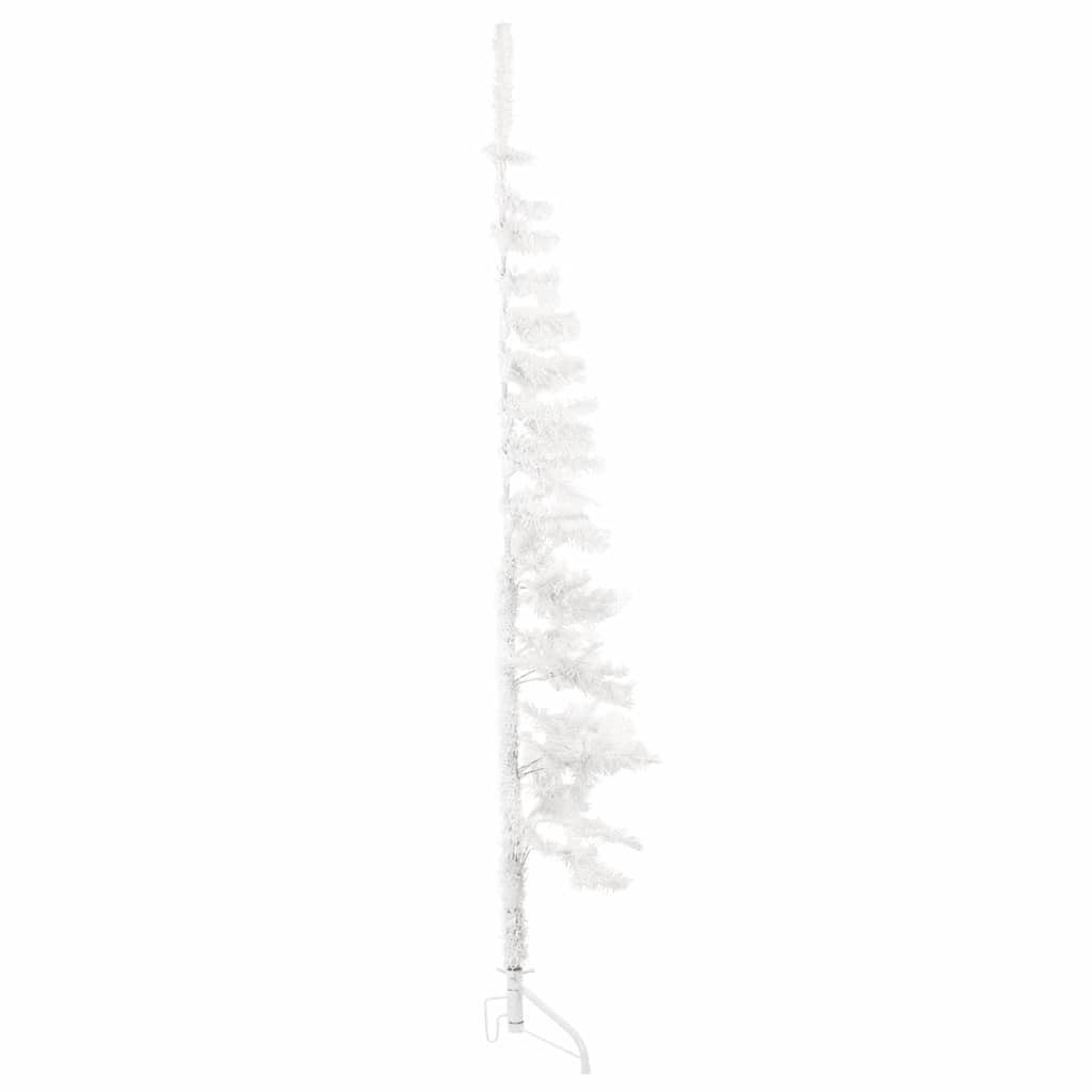 Slim Artificial Half Christmas Tree with Stand White 5 ft