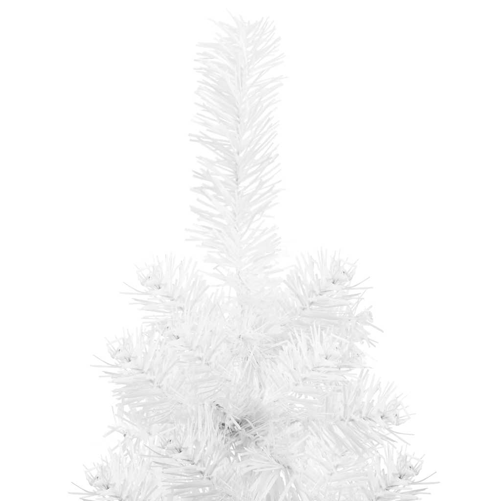Slim Artificial Half Christmas Tree with Stand White 5 ft