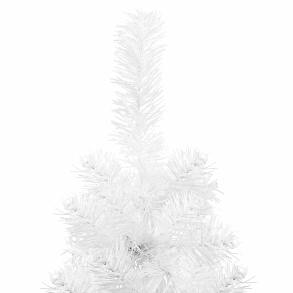 Slim Artificial Half Christmas Tree with Stand White 6 ft
