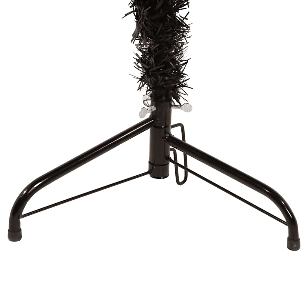 Slim Artificial Half Christmas Tree with Stand Black 8 ft