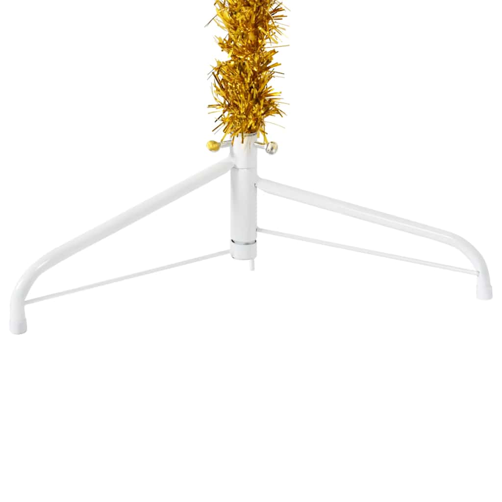 Slim Artificial Half Christmas Tree with Stand Gold 6 ft