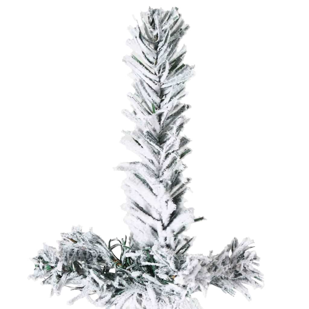Slim Artificial Half Christmas Tree with Flocked Snow 8 ft