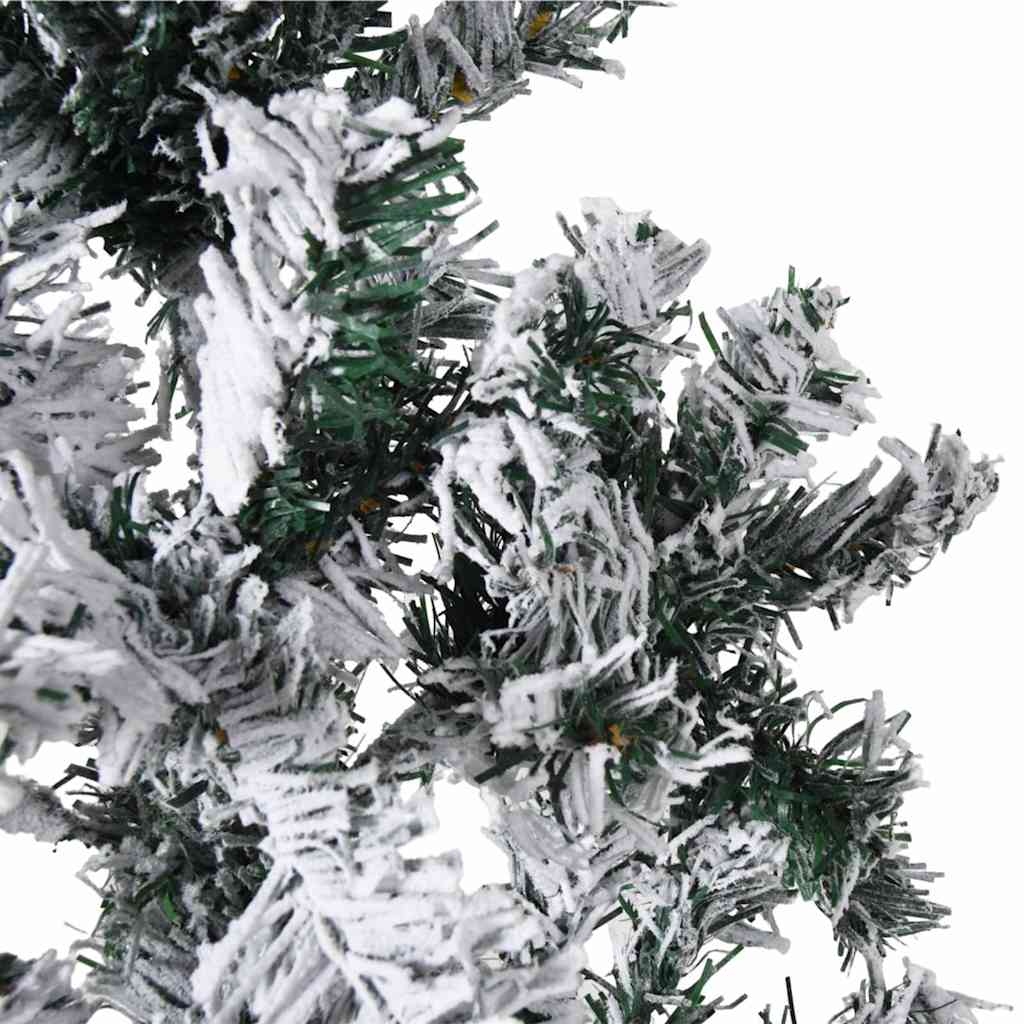 Slim Artificial Half Christmas Tree with Flocked Snow 8 ft