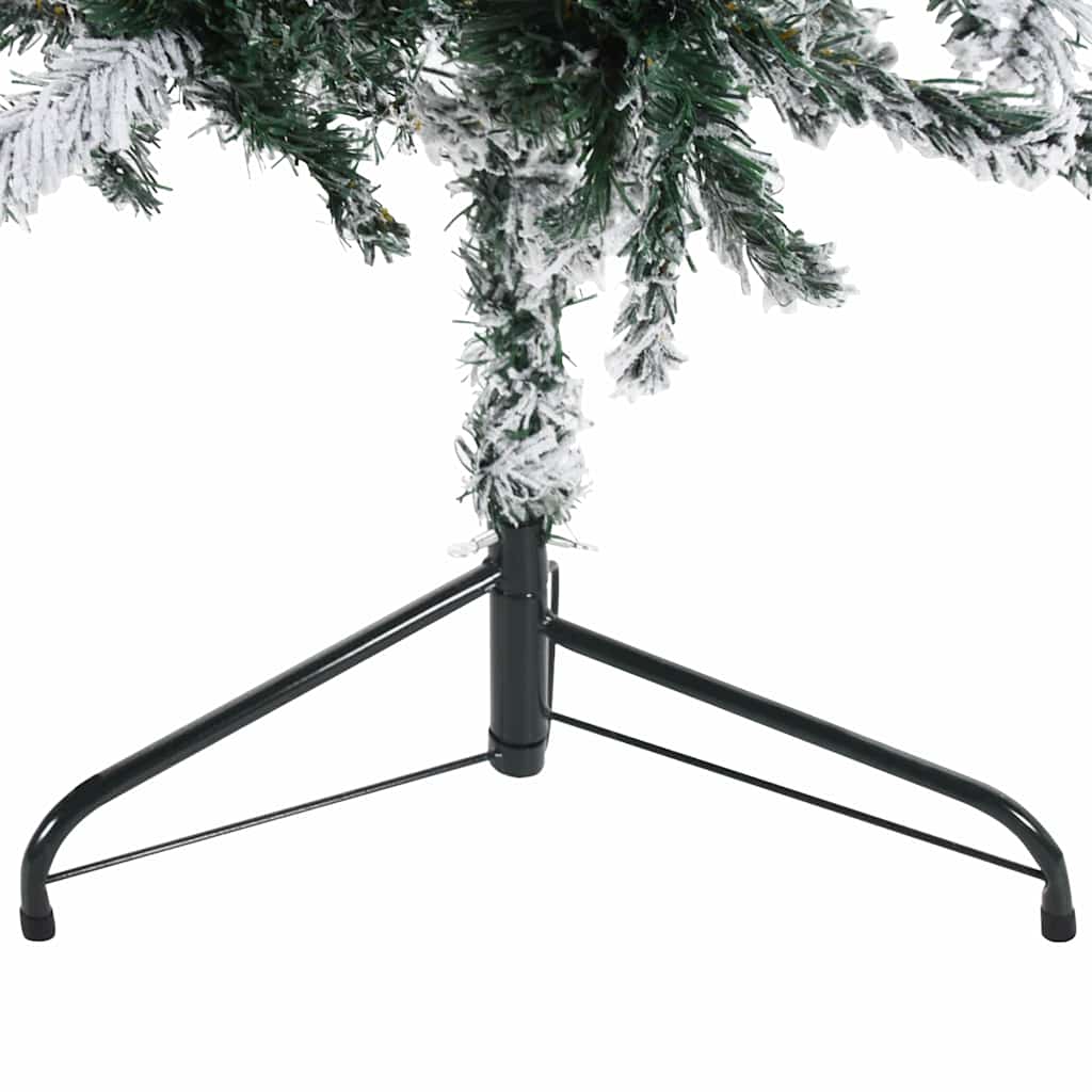 Slim Artificial Half Christmas Tree with Flocked Snow 8 ft