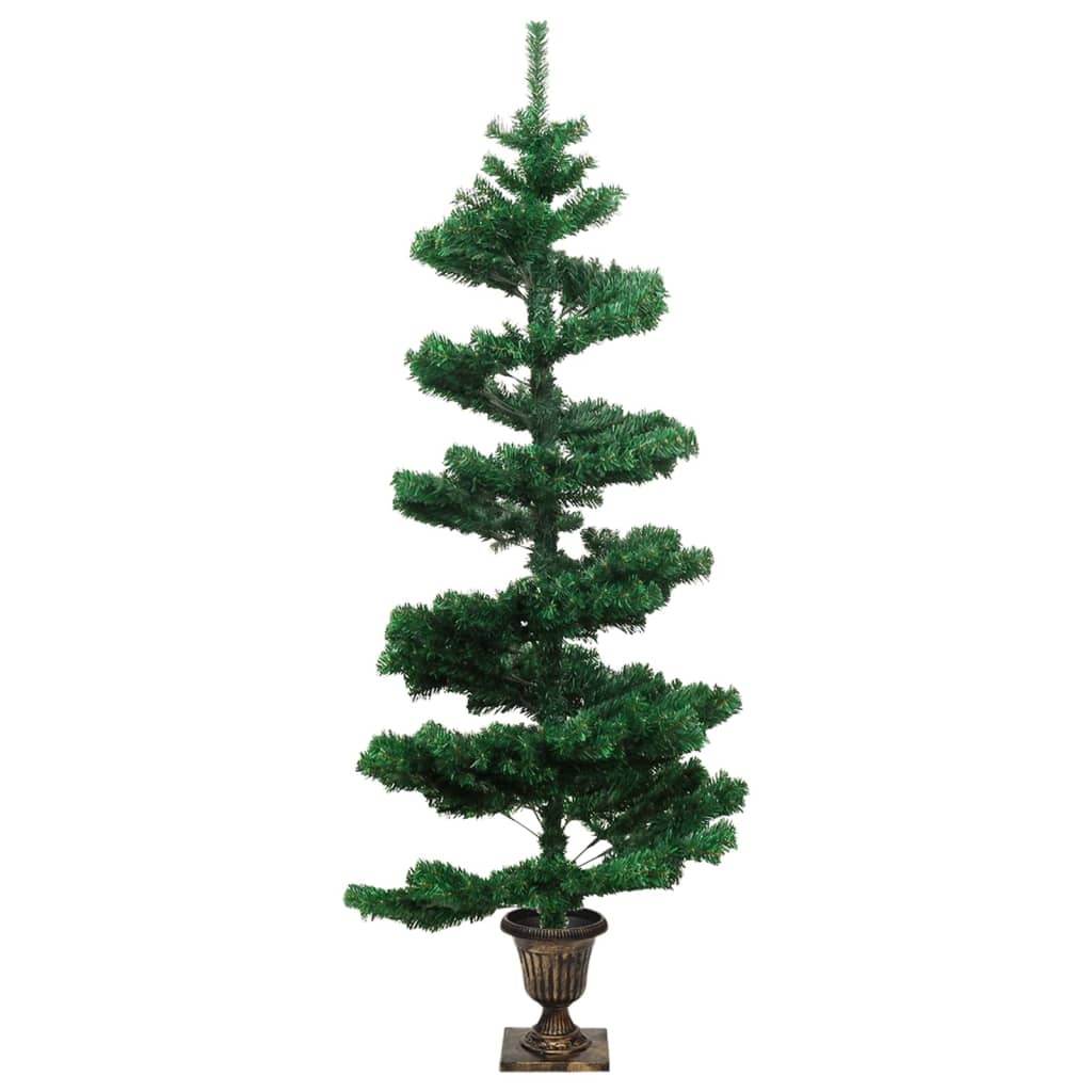 Swirl Pre-lit Christmas Tree with Pot Green 4 ft PVC