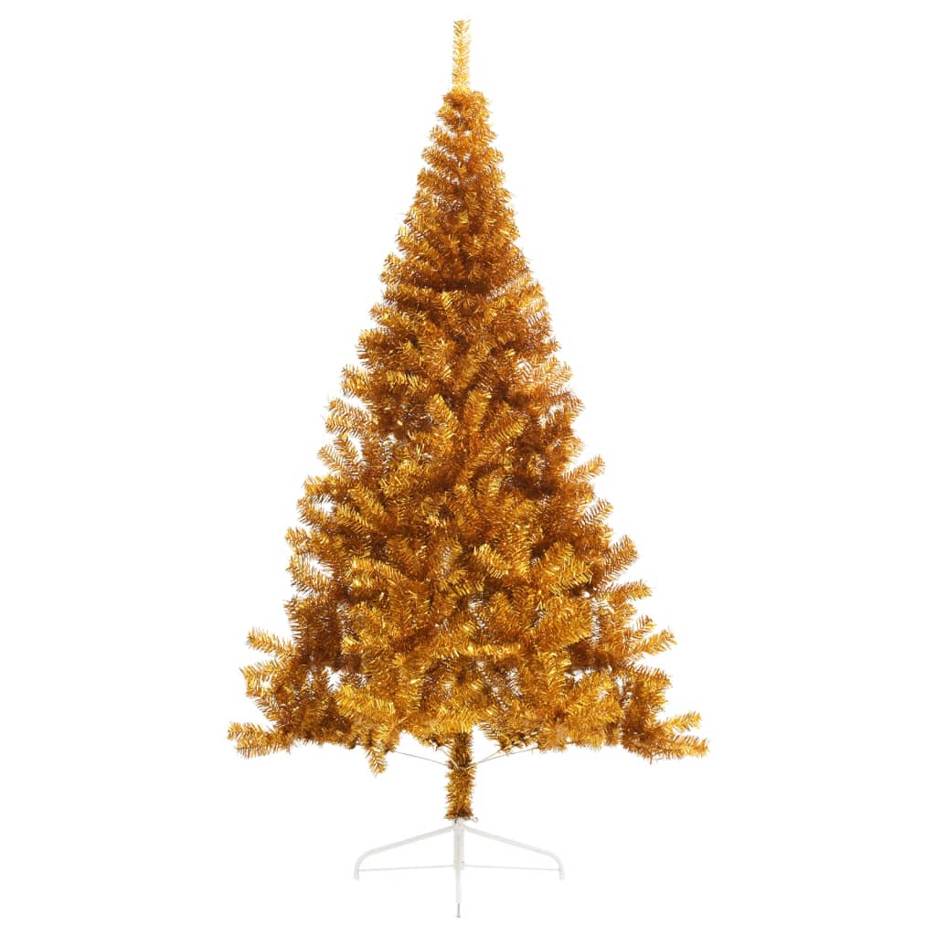 Artificial Half Christmas Tree with Stand Gold 8 ft PET