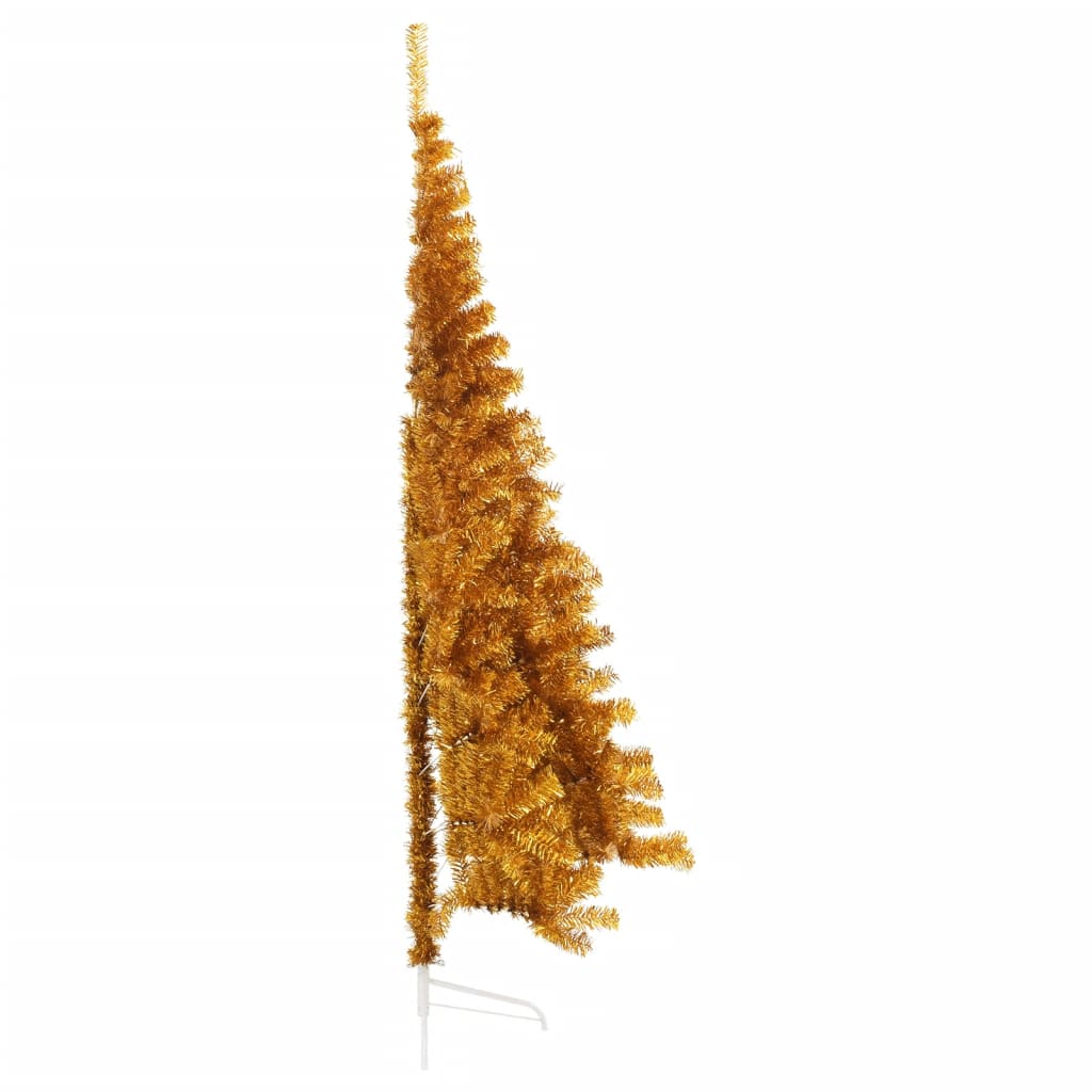 Artificial Half Christmas Tree with Stand Gold 8 ft PET
