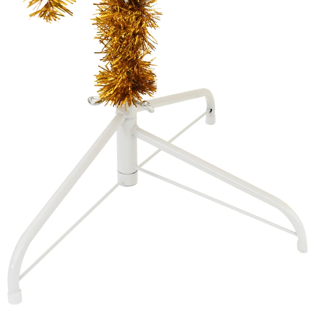 Artificial Half Christmas Tree with Stand Gold 8 ft PET