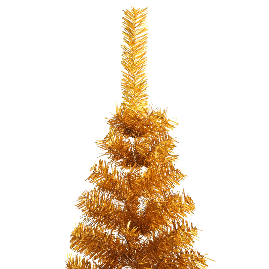 Artificial Half Christmas Tree with Stand Gold 8 ft PET