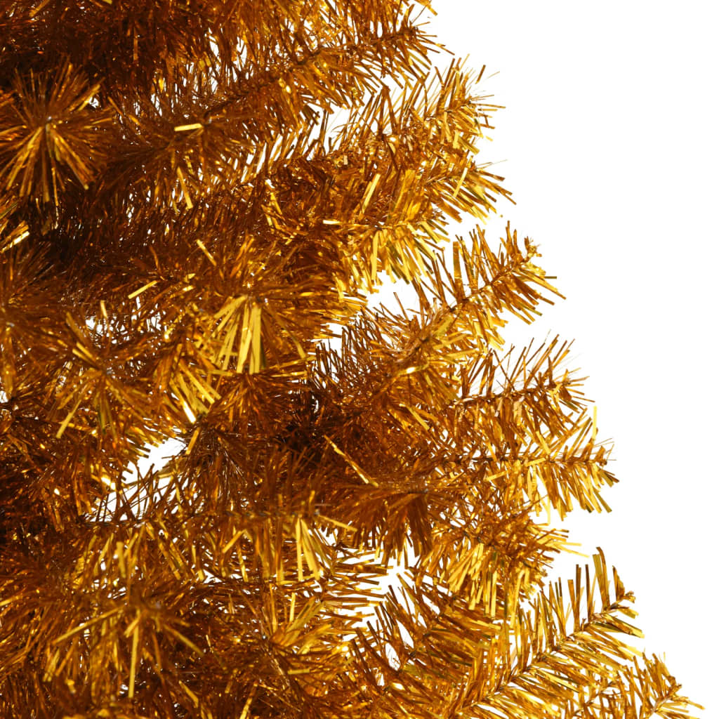 Artificial Half Christmas Tree with Stand Gold 8 ft PET