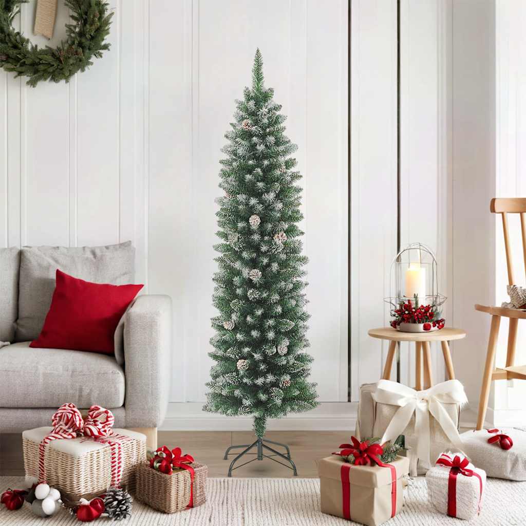 Artificial Slim Christmas Tree with Stand 6 ft PVC