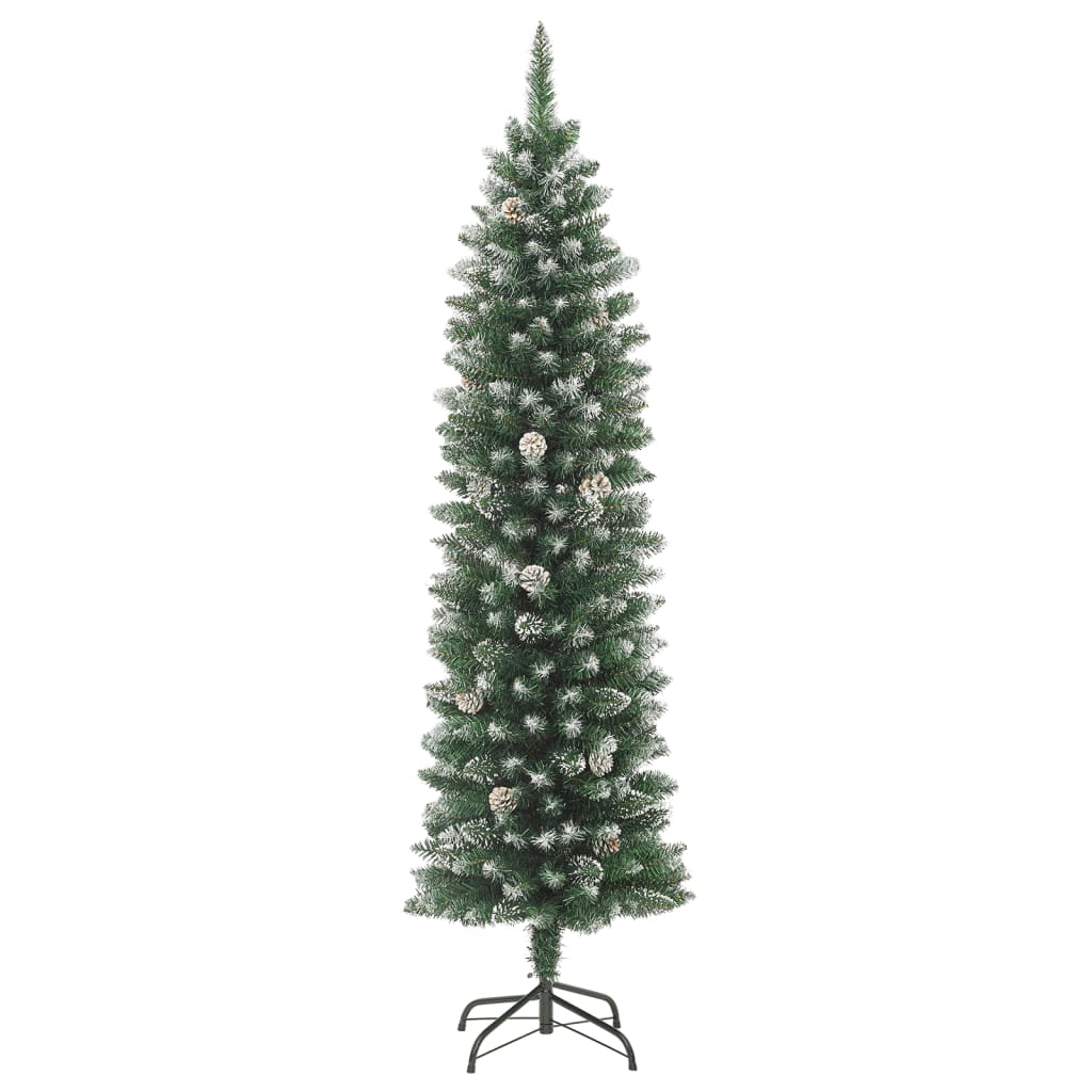 Artificial Slim Christmas Tree with Stand 7 ft PVC