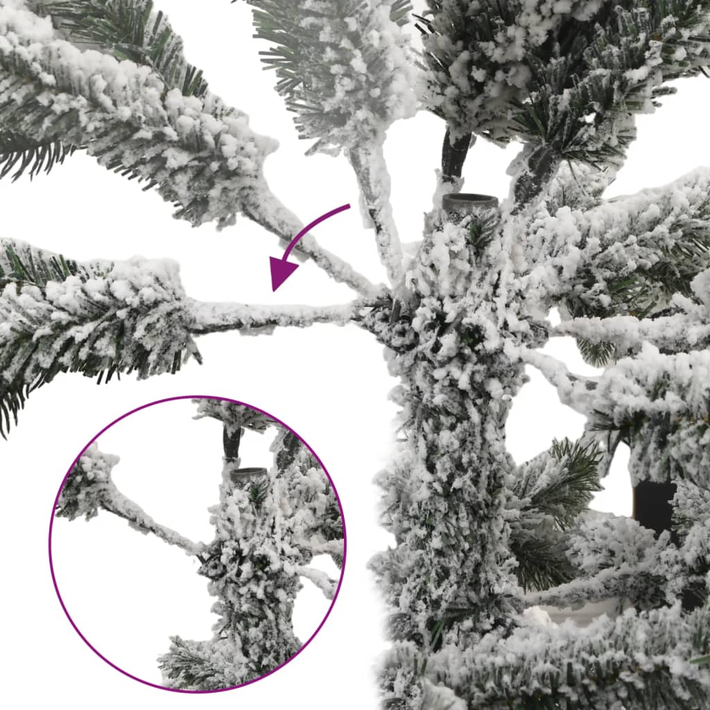 Hinged 5-Foot 9-Inch Artificial Christmas Tree with Flocked Snow