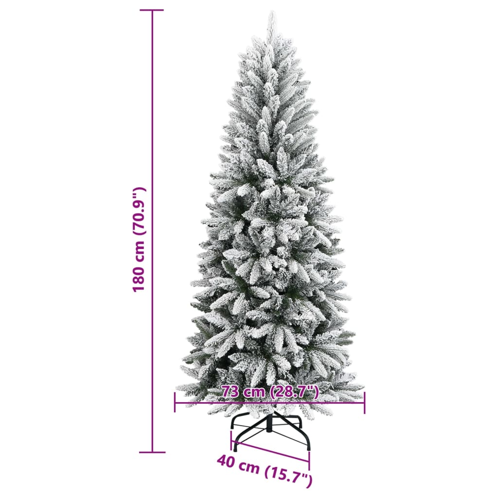 Hinged 5-Foot 9-Inch Artificial Christmas Tree with Flocked Snow