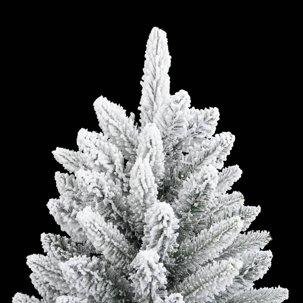 Hinged 6-Foot 8-Inch Artificial Christmas Tree with Flocked Snow