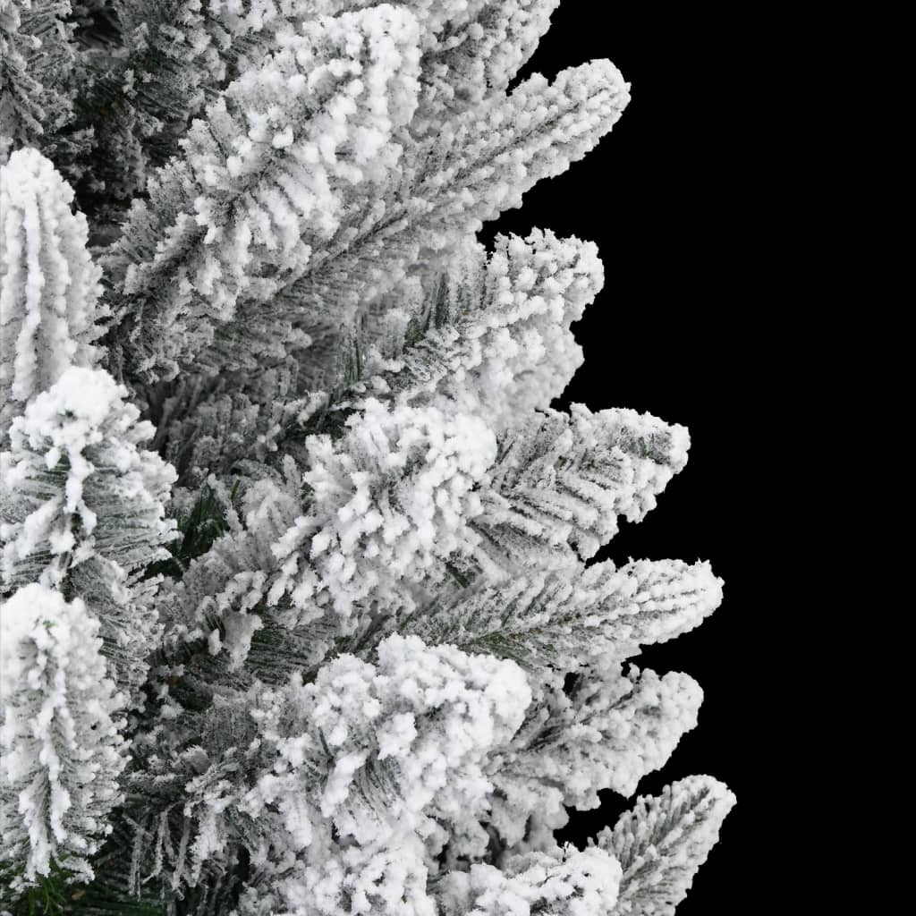 Hinged 6-Foot 8-Inch Artificial Christmas Tree with Flocked Snow