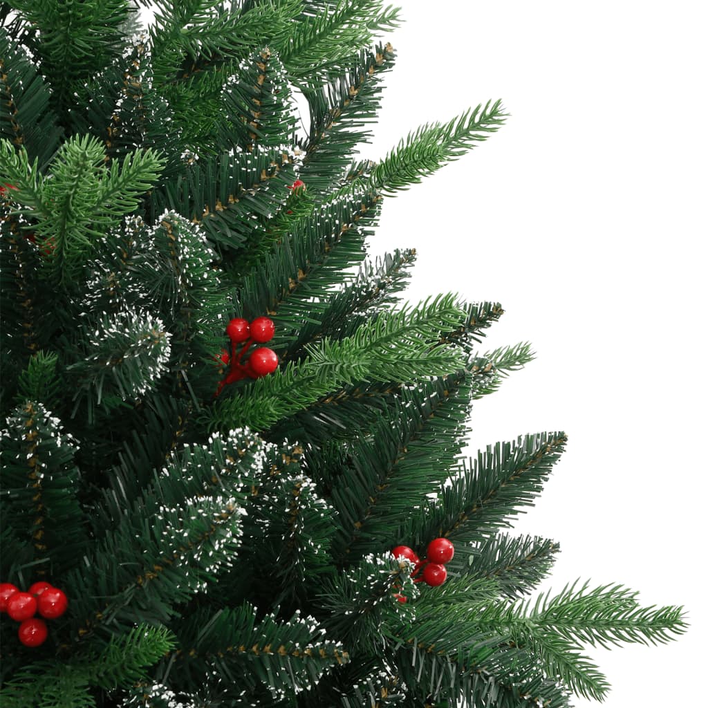Artificial Hinged Christmas Tree with Red Berries 82.7"