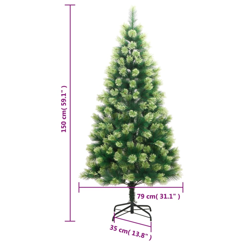 Artificial Hinged Christmas Tree with Stand 59.1"
