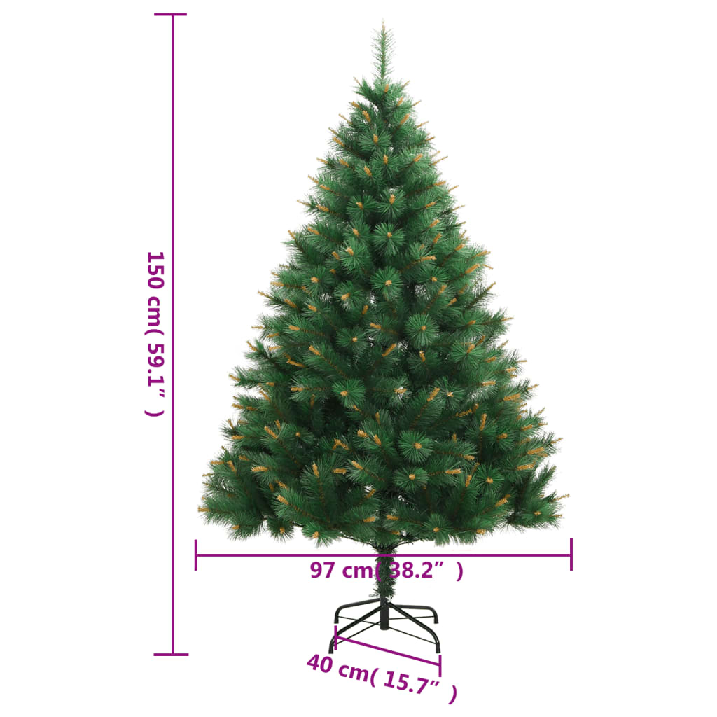 Artificial Hinged Christmas Tree with Stand 59.1"