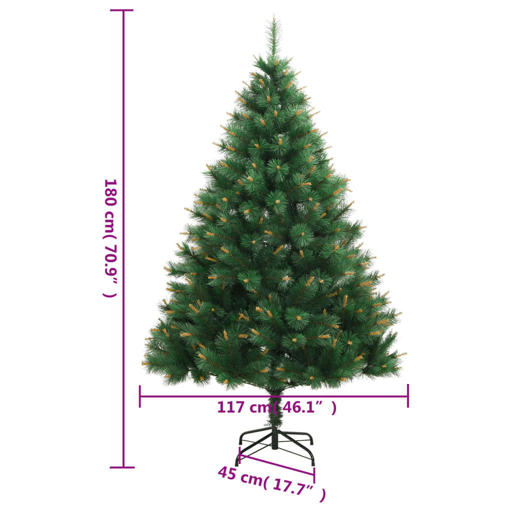 Artificial Hinged Christmas Tree with Stand 70.9"