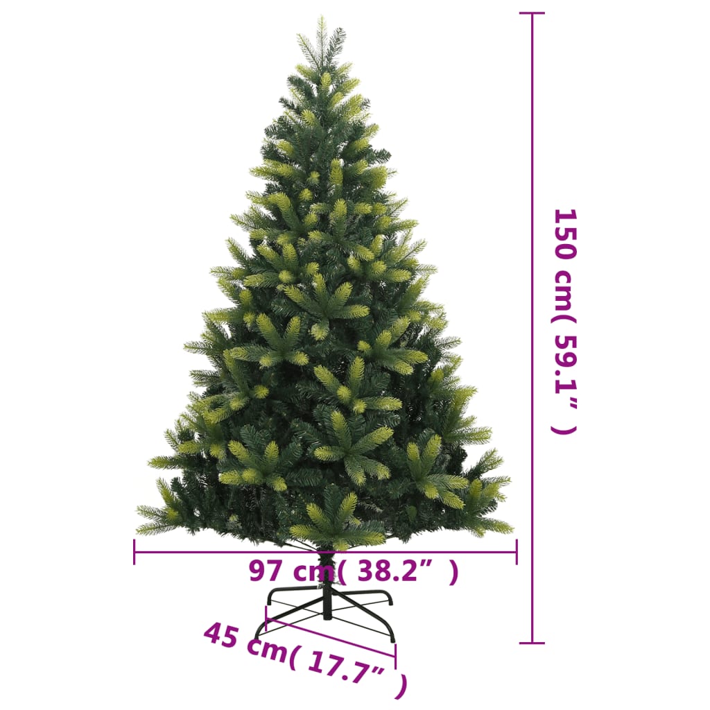 Artificial Hinged Christmas Tree with Stand 59.1"