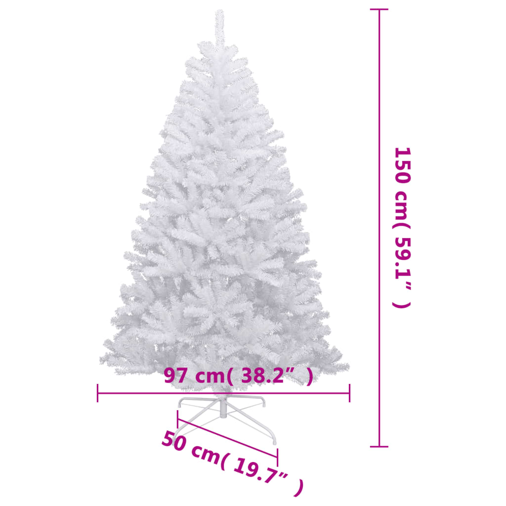 Artificial Hinged Christmas Tree with Flocked Snow 59.1"