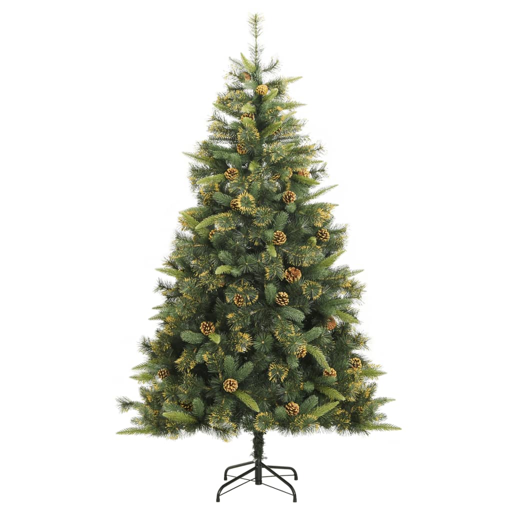 Artificial Hinged Christmas Tree with Cones 94.5"