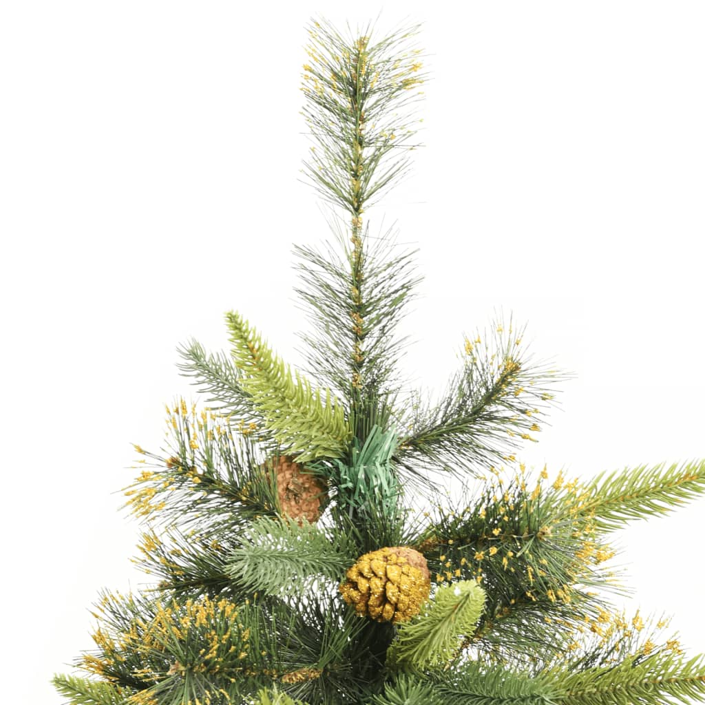 Artificial Hinged Christmas Tree with Cones 94.5"