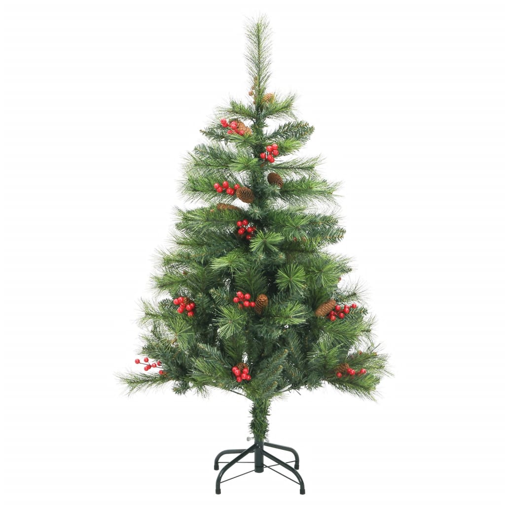 Artificial Hinged Christmas Tree with Cones and Berries 59.1"