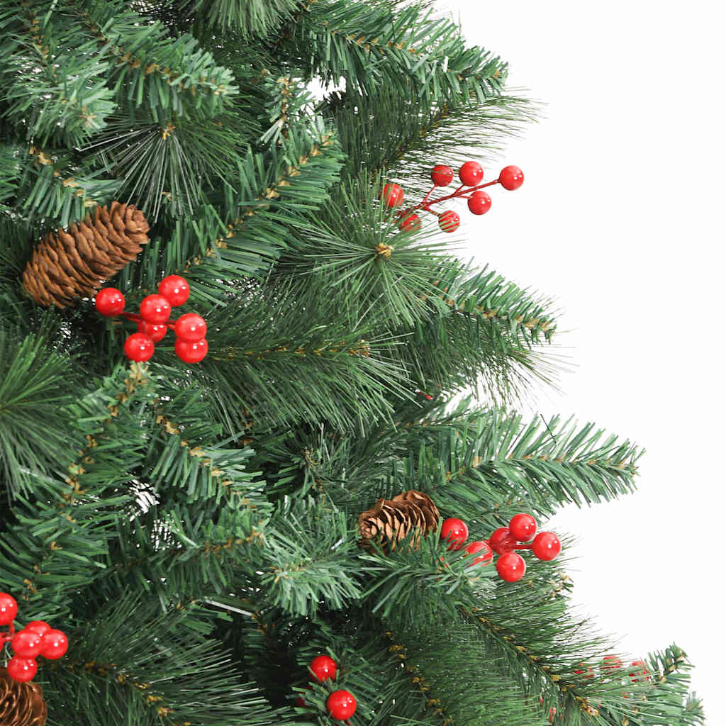 Artificial Hinged Christmas Tree with Cones and Berries 94.5"