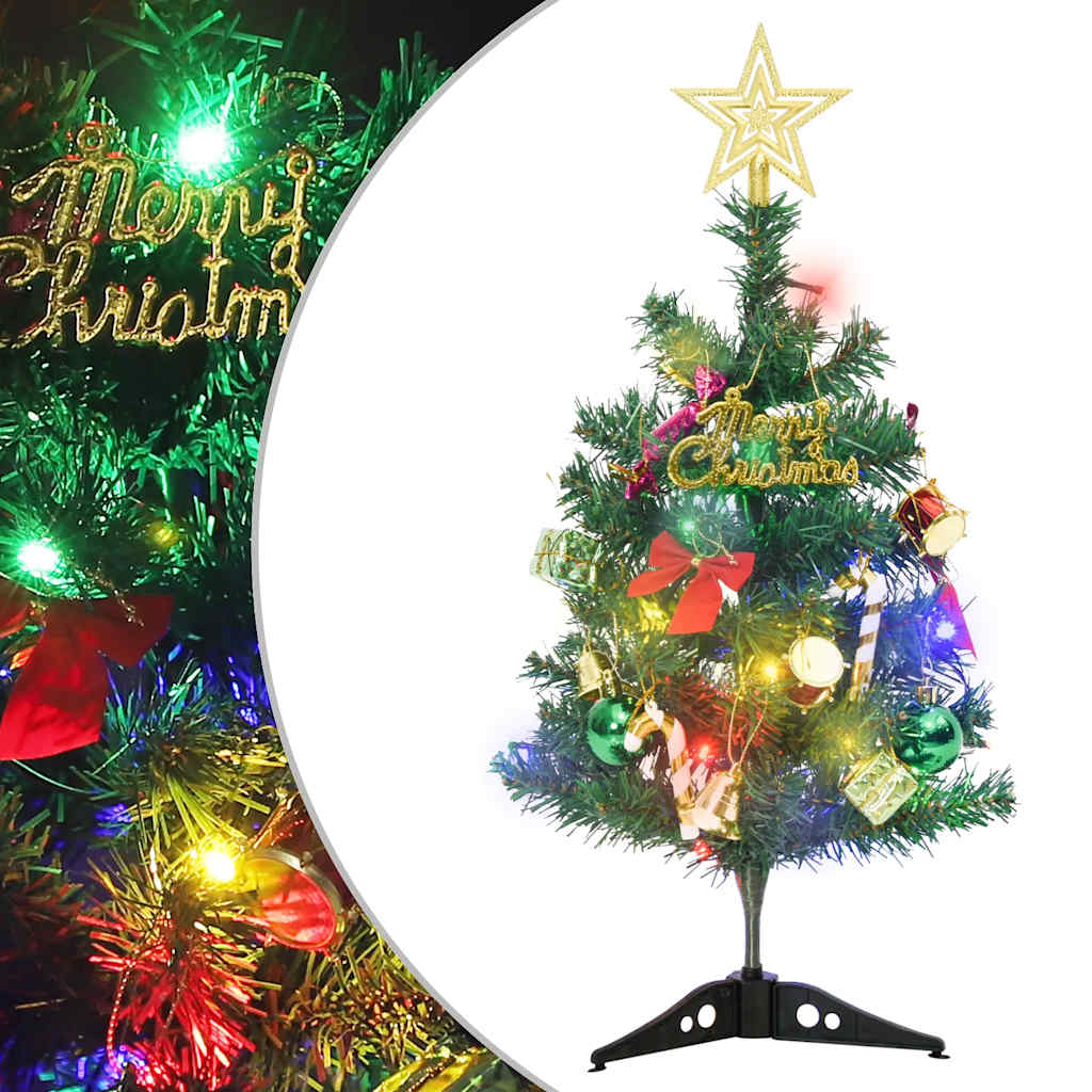 Mini Artificial Pre-lit Christmas Tree with 20 LEDs Green 17.7
