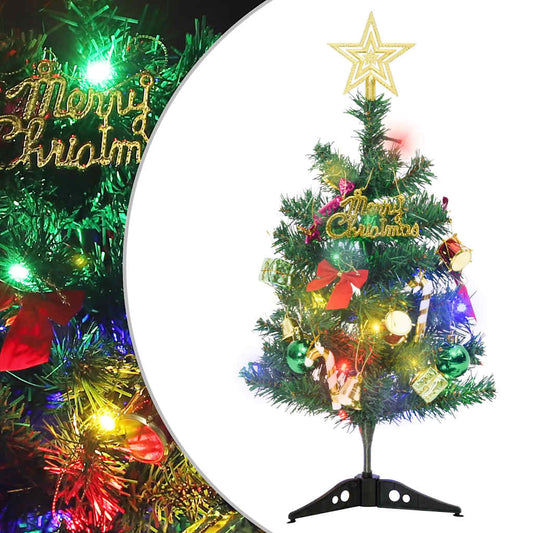 Mini Artificial Pre-lit Christmas Tree with 20 LEDs Green 17.7