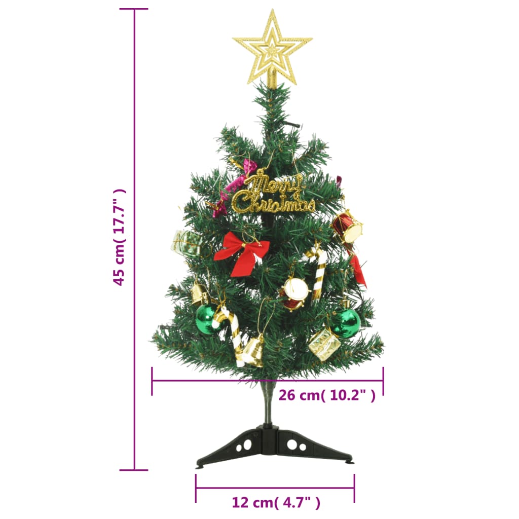 Mini Artificial Pre-lit Christmas Tree with 20 LEDs Green 17.7